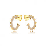 ENAMEL WHITE HOOK EARRINGS | 18k Gold Filled