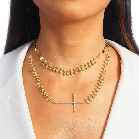 2-PIECE CROSS NECKLACES | 18k Gold Filled