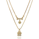 PET LOVER DOUBLE CHAIN NECKLACE | 18k Gold Filled