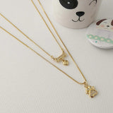 PET LOVER DOUBLE CHAIN NECKLACE | 18k Gold Filled