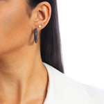 ONYX HOOP EARRINGS | Black Rhodium Plated